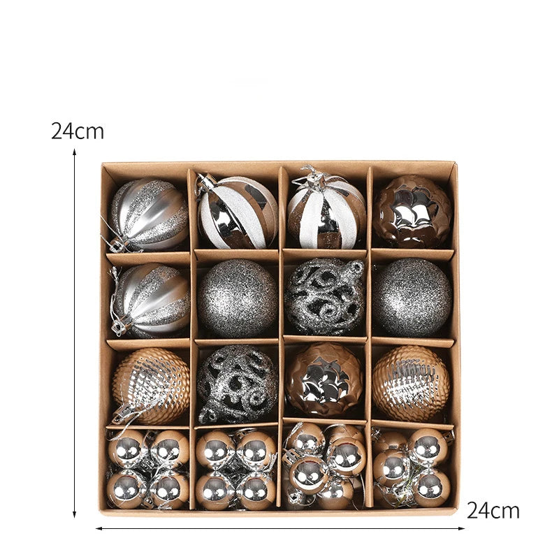 Kit 36 Bolas Natalinas para Decoração da Árvore e da Casa