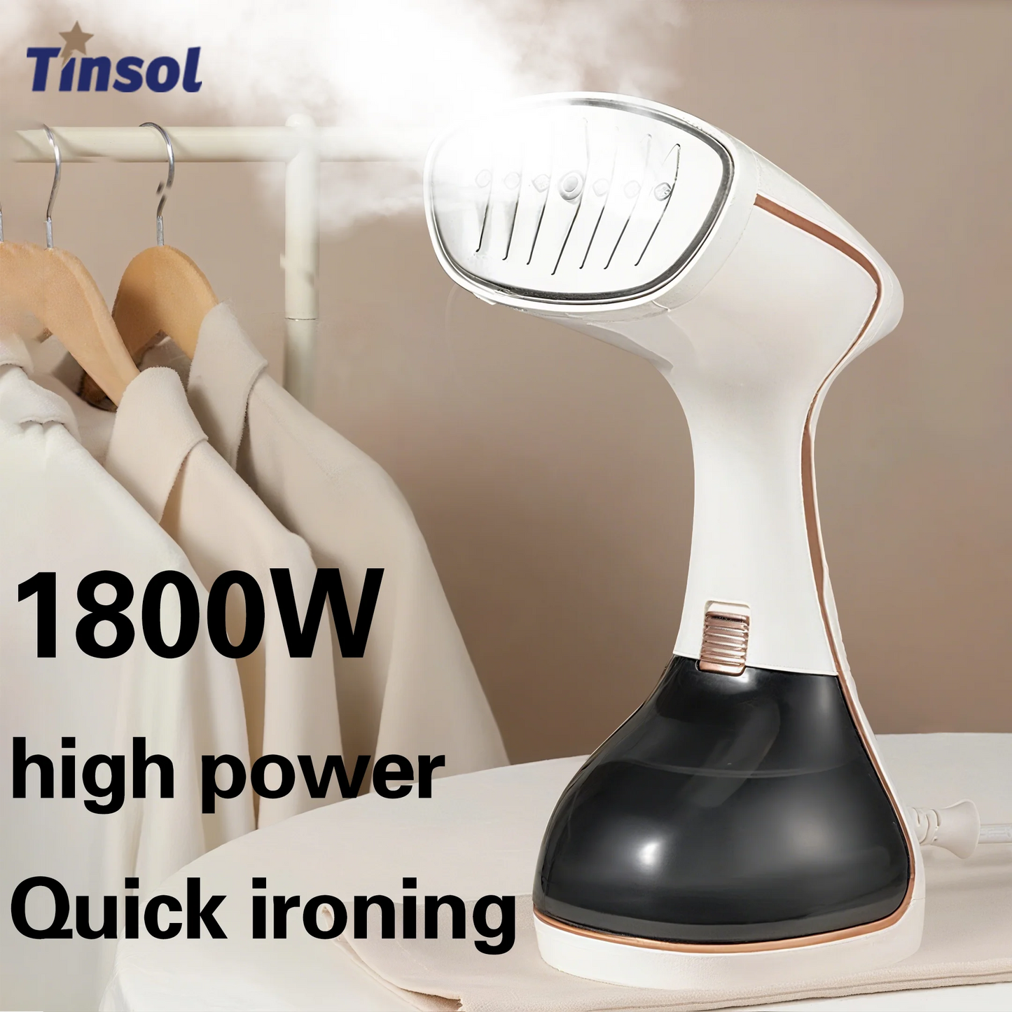 Passadeira a Vapor Portátil 1800W – Tela Touch, Aquecimento em 15s, Reservatório de 320 ml, Ideal para Roupas e Tecidos em Casa.