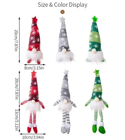 Gnomos de Natal com LED — Enfeite Decorativo de Pelúcia para Casa e Árvore