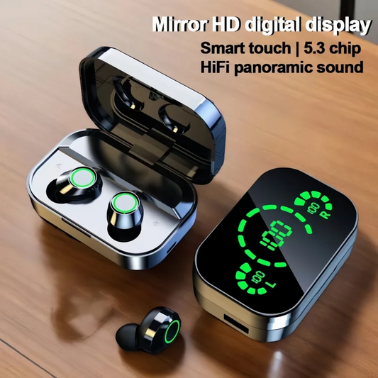 Fones de Ouvido Bluetooth – eWireless com Controle Touch, Estojo LED e Bluetooth 5.3