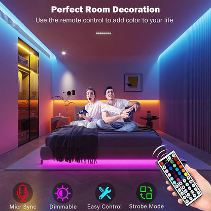 Fita LED RGB Flexível com Controle por App – Iluminação Decorativa