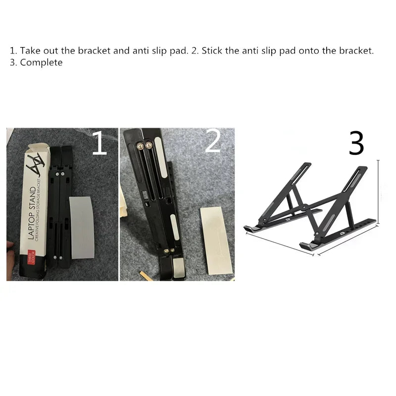 Suporte Dobrável Ajustável para Notebook — Base Portátil em ABS para MacBook e Laptops